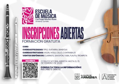 Abiertas inscripciones para la Escuela Municipal de Música “Luis Ángel Ramírez Álzate”