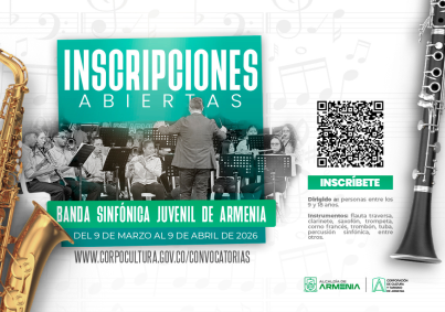 Abiertas las inscripciones para conformar la Banda Sinfónica Juvenil de Armenia 2026