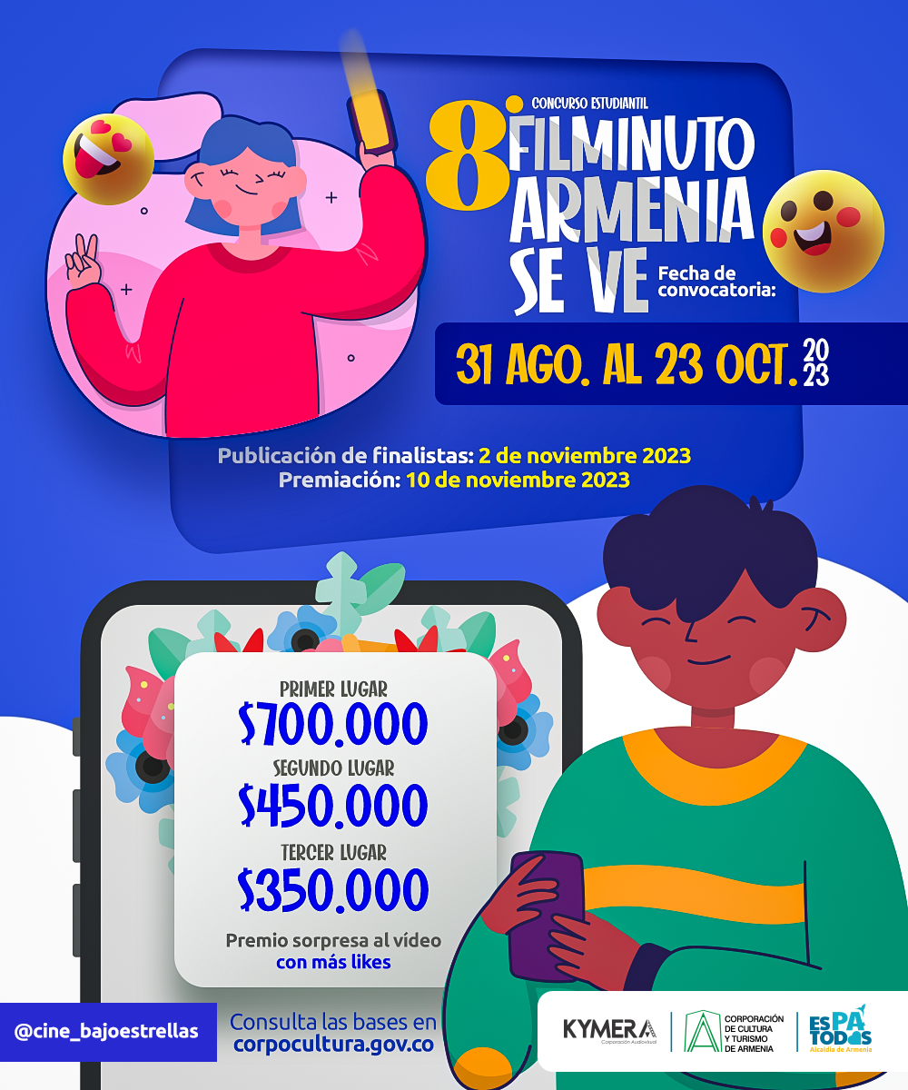 Afiche de Inscríbete en el 8vo Concurso Estudiantil de Filminuto