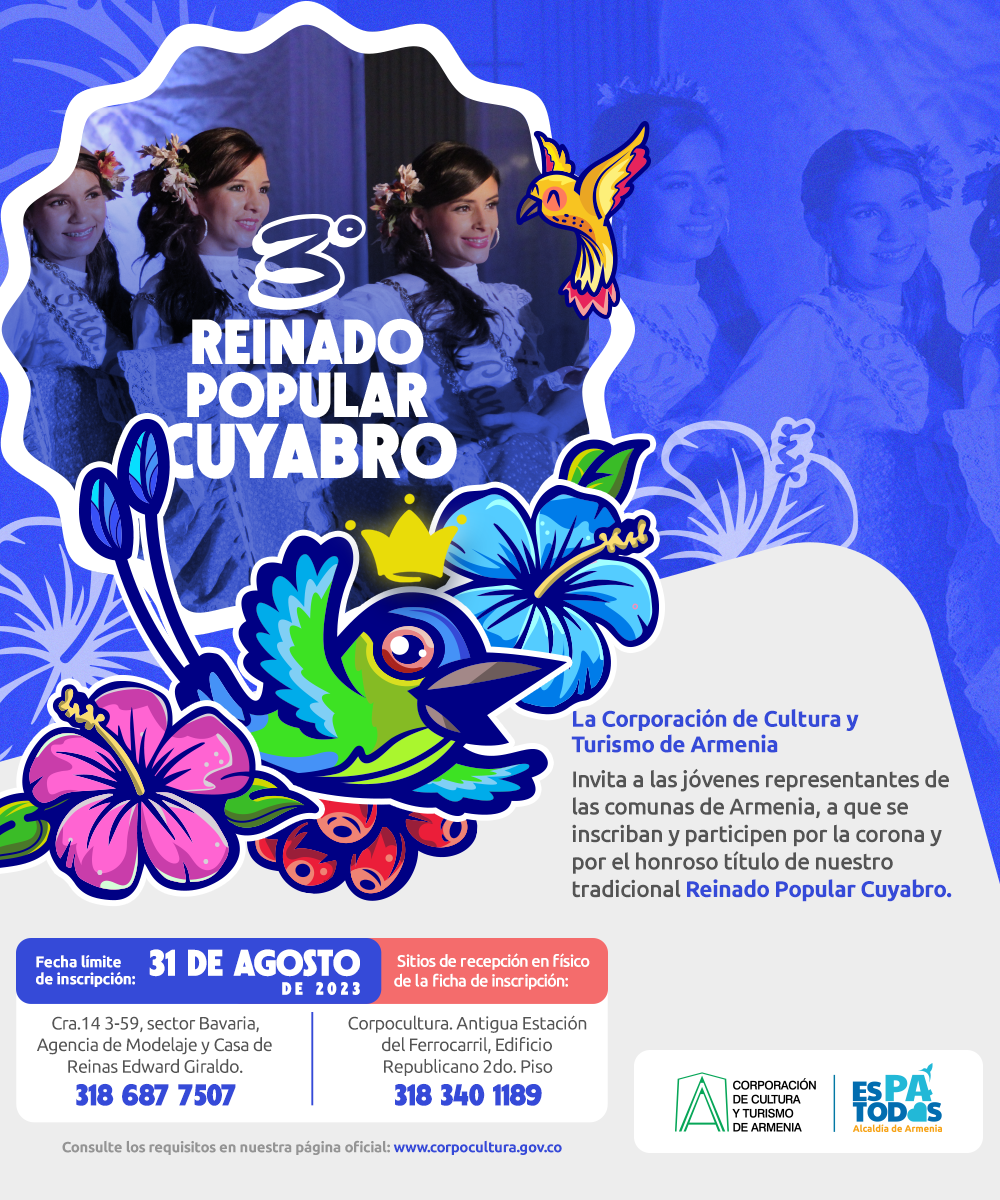 Afiche de ¡Abrimos convocatoria para la tercera versión del Reinado Popular Cuyabro!
