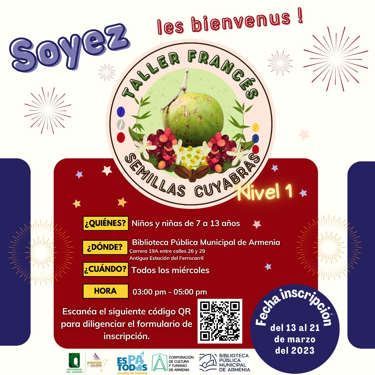 Afiche de Taller Francés Semillas Cuyabras