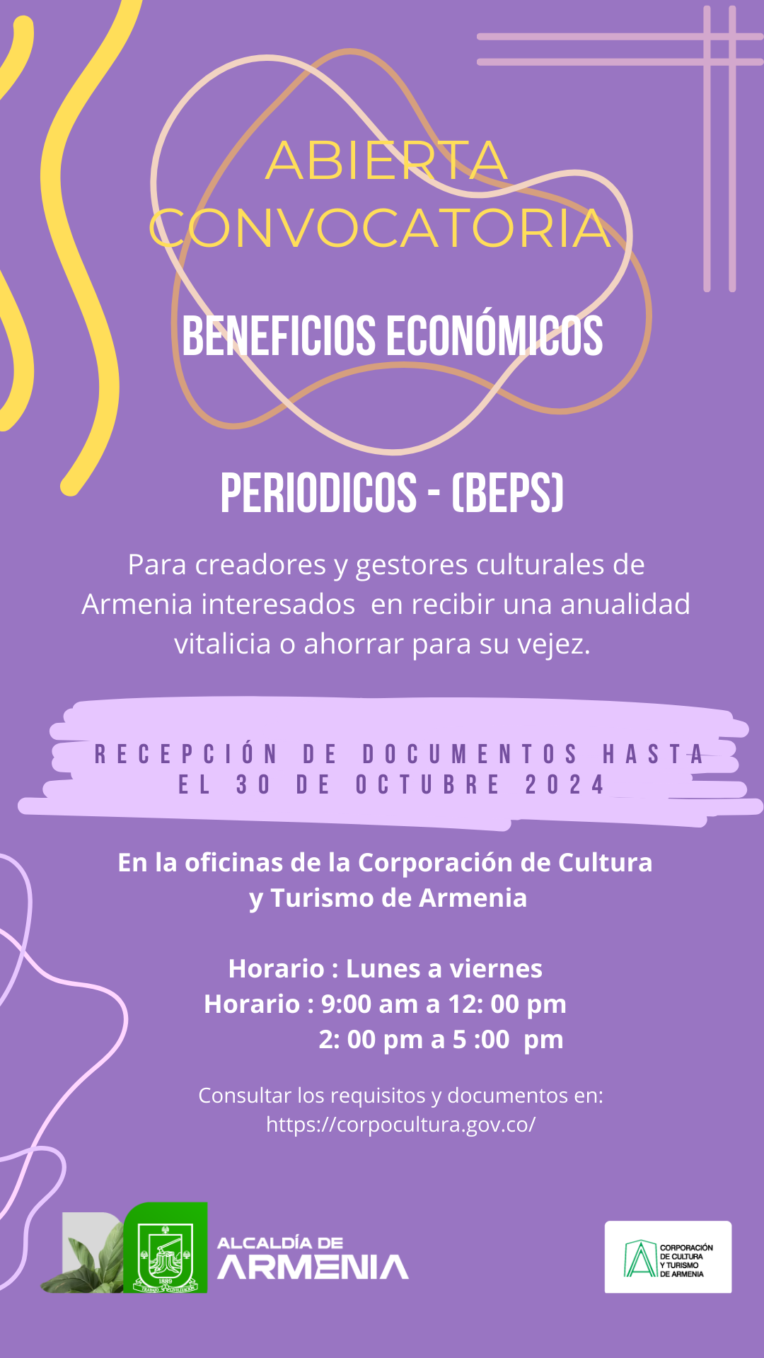 Afiche de El programa de Beneficios Económicos Periódicos – BEPS para creadores y gestores culturales 2024 abre nuevamente convocatoria para este segundo semestre del año