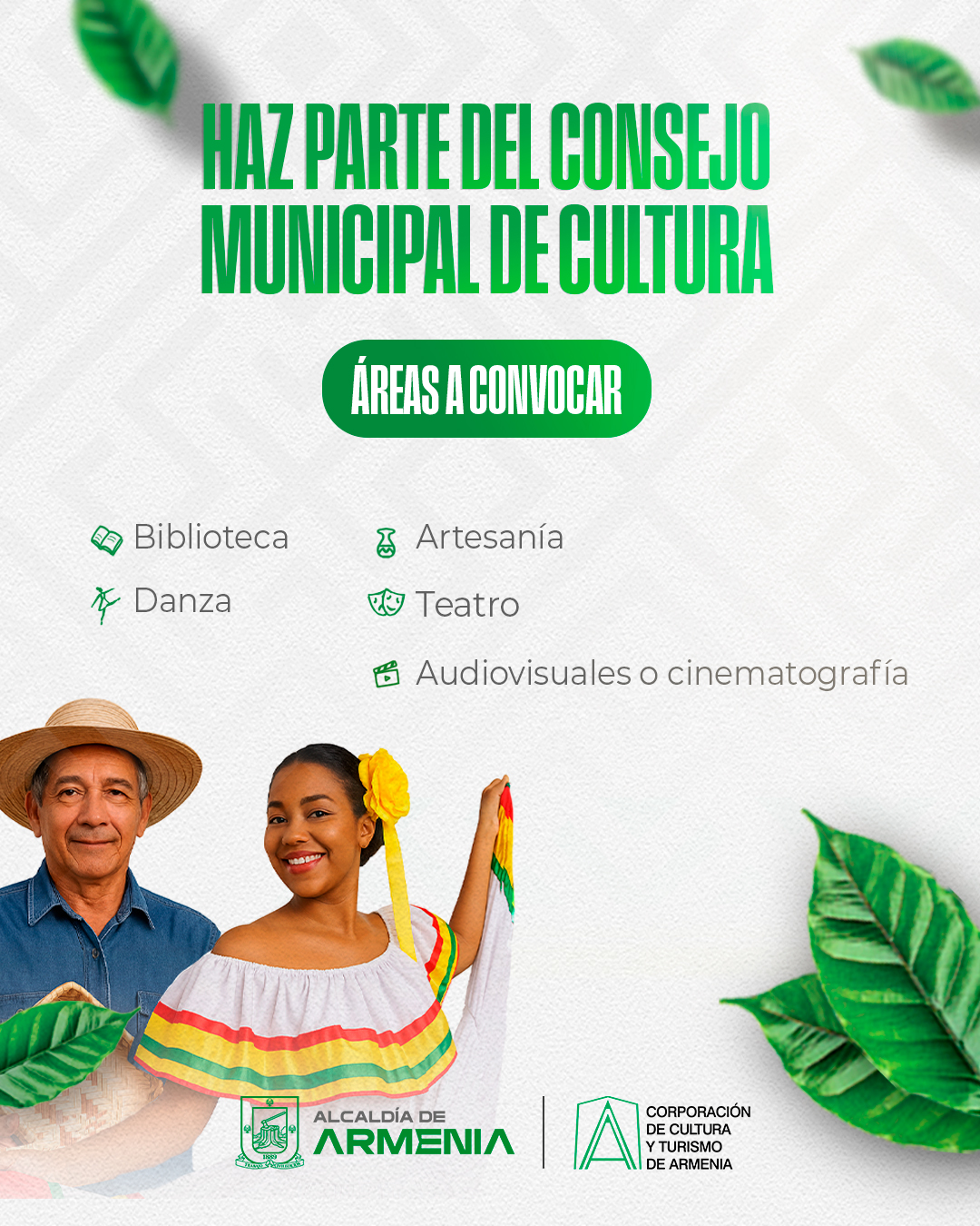 Afiche de Inscripción para candidatos(as) y votantes al Consejo Municipal de Cultura