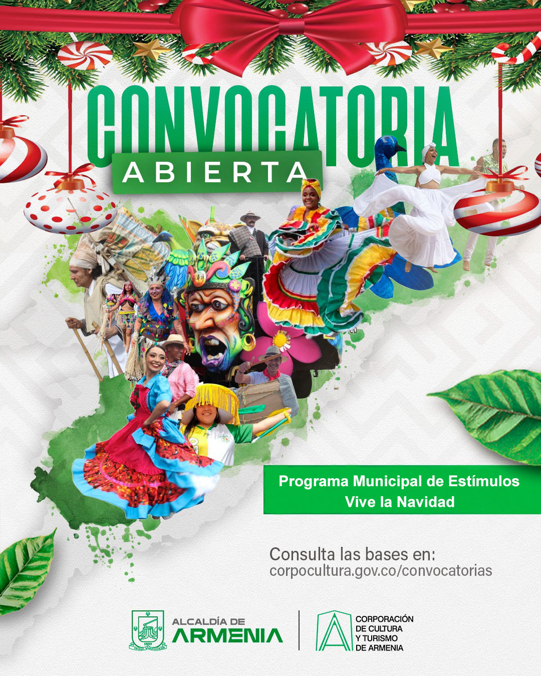 Afiche de Programa Municipal de Estímulos – Vive la Navidad