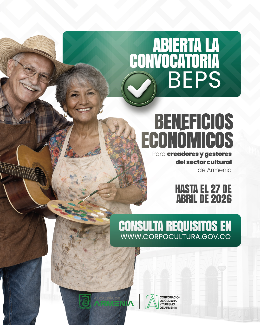 Afiche de El programa de Beneficios Económicos Periódicos – BEPS para creadores y gestores culturales 2026 abre nuevamente convocatoria para este segundo semestre del año