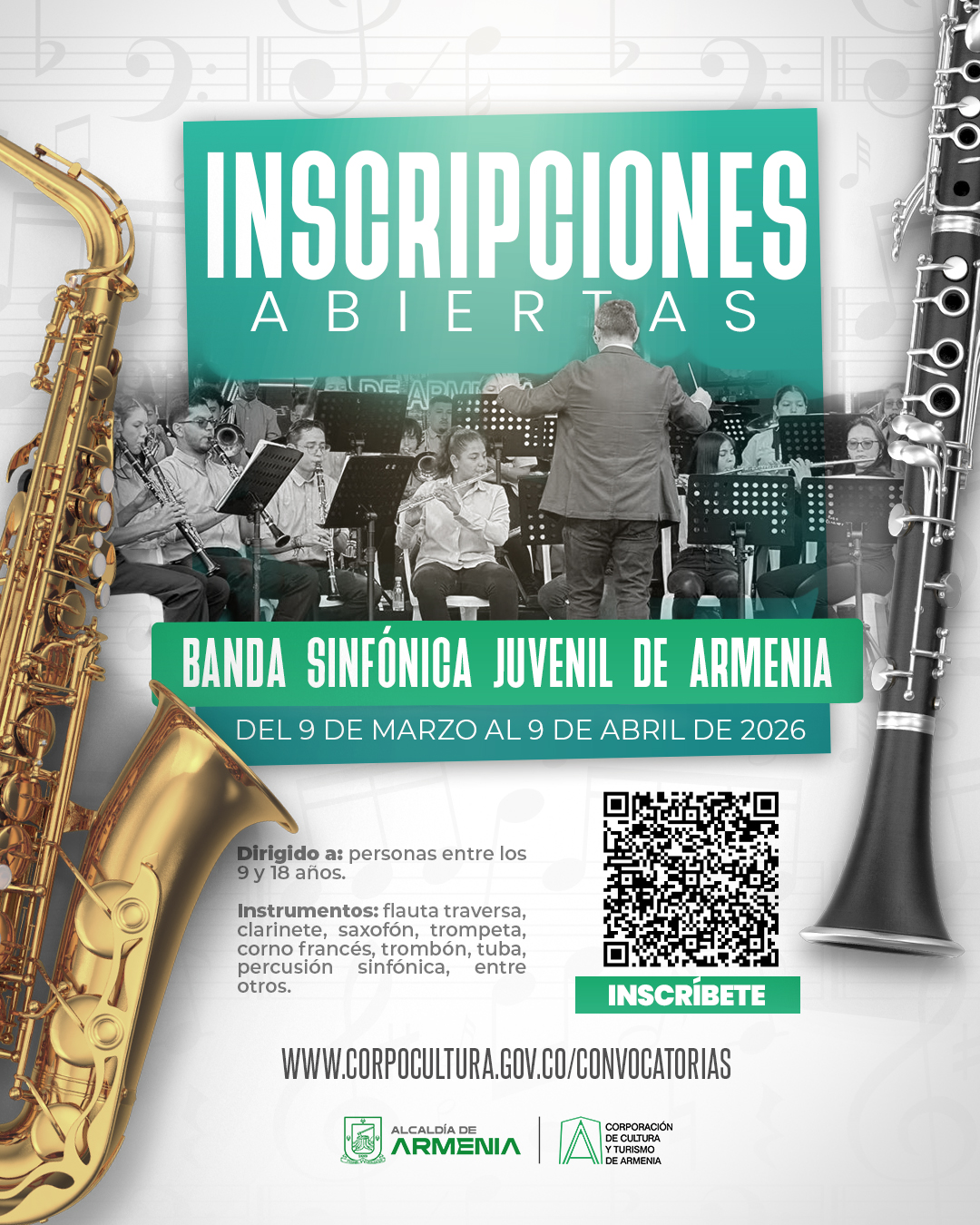 Afiche de Haz parte de la Banda Sinfónica Juvenil de Armenia