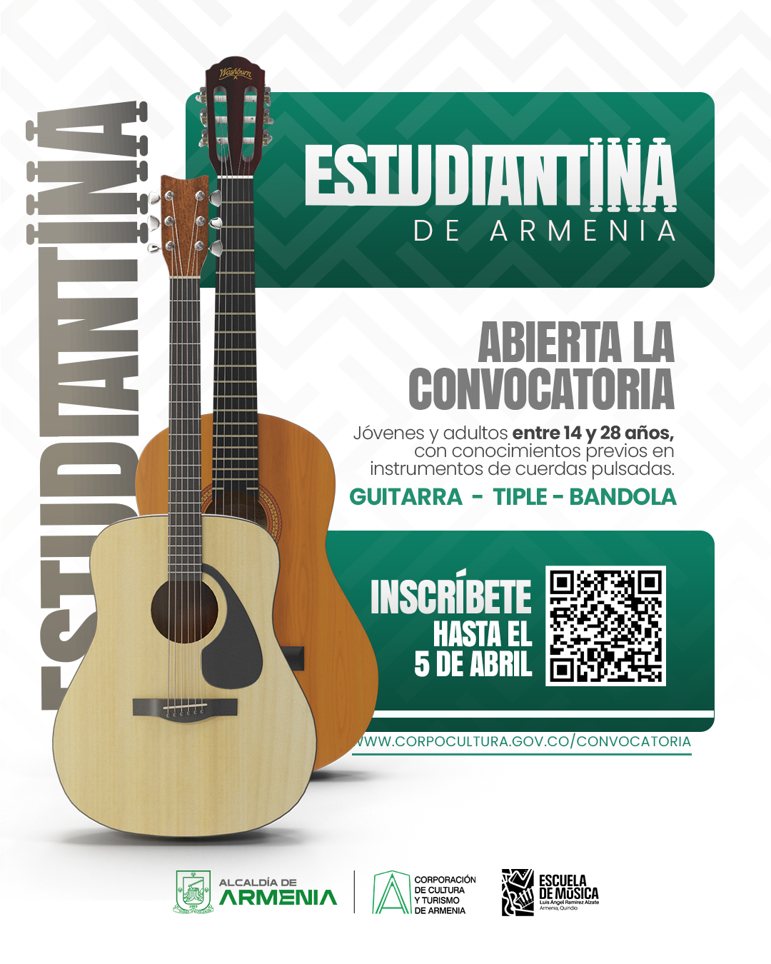 Afiche de Convocatoria para conformar la Estudiantina de Armenia