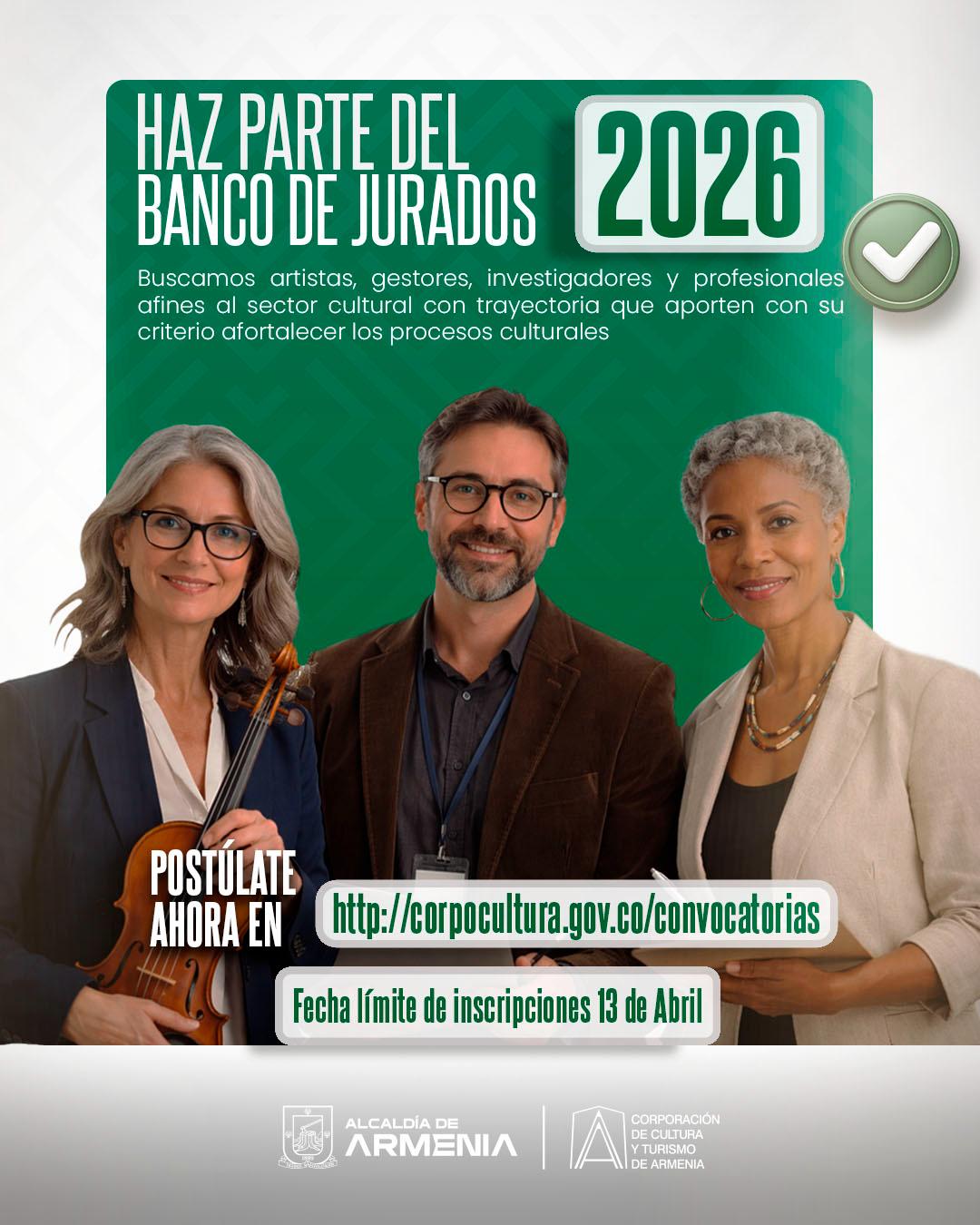 Afiche de Banco de jurados   ¡Convocatoria Abierta!